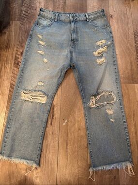 SER.O.YA Light Blue Distressed Relaxed Jeans